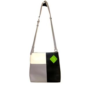 Vera Bradley Composition Faux Leather Crossbody Bag, grey | offwhite